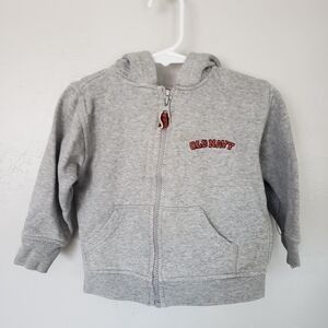 Old Navy Baby Boy XL 18-24 Months Grey Full Zip Jacket Basic Hooded